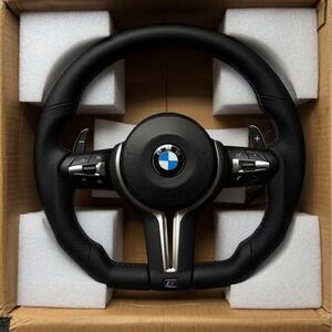 BMW F-SERIES/E-SERIES M-SPORT FLAT BOTTOM STEERING WHEEL / W AB & PADDLE SHIFTER